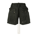 heavy industry tie dyed canvas washed shell shorts for men and women wide leg baggy cargo short oversize loose knee length pants military streetwear pants