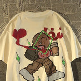 Cyberpunk Tribal flame – Trendy Brand Retro Cartoon Pure Cotton Short Sleeved T Shirt
