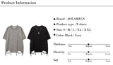 Skatercore Crying angel – Men T Shirts Solid Ripped With Necklace T Shirt Harajuku Vin