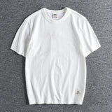 Vaporwave Chrome logo – Summer Mens Short Sleeved Retro Youth Solid Color Heavy Roun
