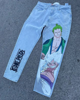 harajuku popular anime kokushibo print baggy jeans new style wide leg trouser y2k streetwear for men women high waist pants unique jeans style 4285