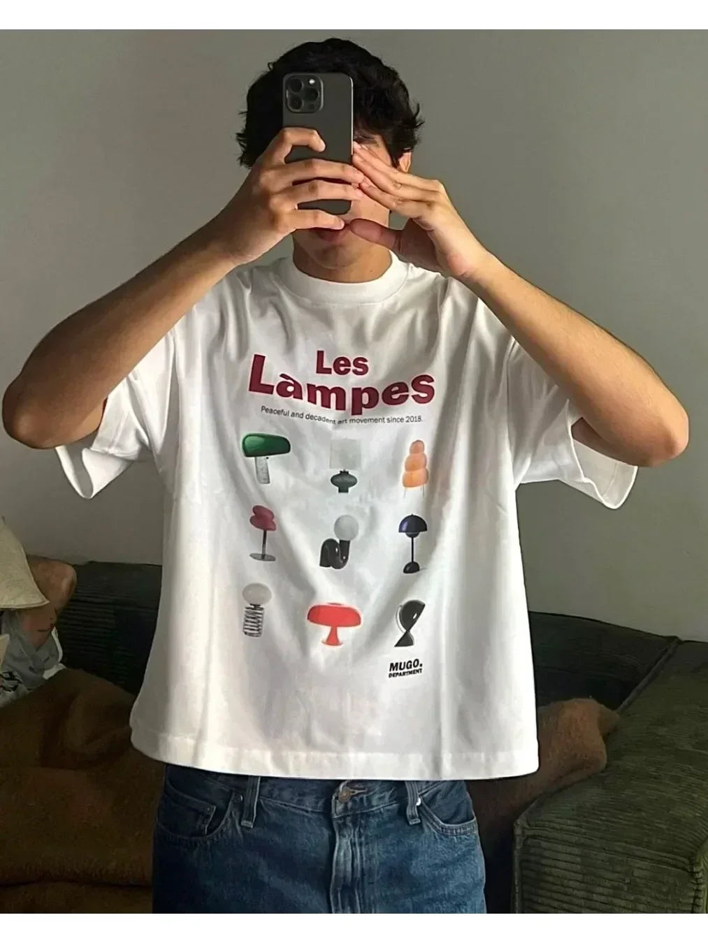 Vaporwave Static Tee – Emoji Field Graphic with Glitch Font