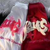 Vaporwave Aesthetic print tee – Cartoon 3D Letter Flocking Embroidery Hip Hop T Shirts Unise
