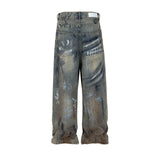 graffiti handdrawn damaged wash baggy jeans for men and women straight streetwear y2k denim trousers pantalones hombre cargos 1 baggy cargo bottoms