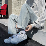 2023 spring new luxury fashion loose straight jeans men retro fashion high street pants boutique clothing simple style unique jeans style 3813