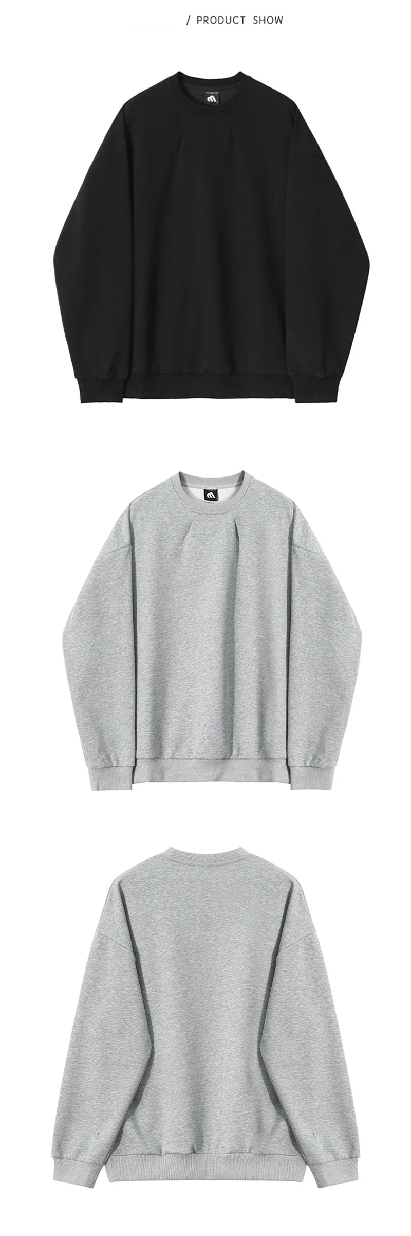 2024 Korean Fashion Crewneck Sweatshirts For Men Casual Design Pullover Y2K