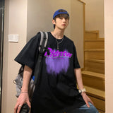 Y2k Chrome print – Summer Graffiti Letter Printed T Shirt For Men Casual Street