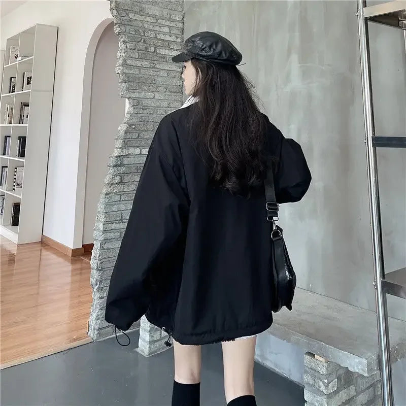 Leather Panel Streetwear Jacket Daily Fit Staple