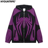 spider embroidery hooded jacket and coat men fashion hip hop full zipper hoodies loose outerwear casual streetwear baggy jack - variant style 638ad4 for streetwear fashion