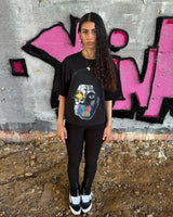 Summer American High Street Fashion Brand Round Neck Short-sleeved Y2k Harajuku Retro Anime Print Oversized Couple T-shirt Top