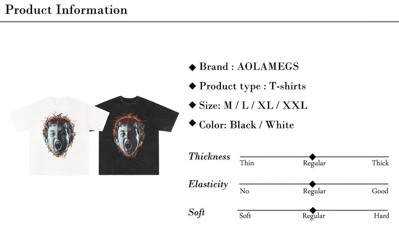 Vaporwave Crying angel – Men Retro High Street Short Sleeved Angry Boy Printed T Shir