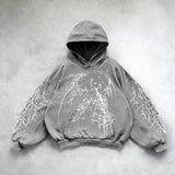 Harajuku Hoodie Skull Y2K Tops Oversized Sweatshirt Goddess Print Hood