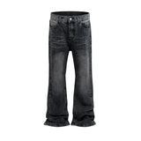 streetwear black washed ripped baggy flare jeans pants for men and women straight ropa hombre loose casual denim trousers denim street jeans