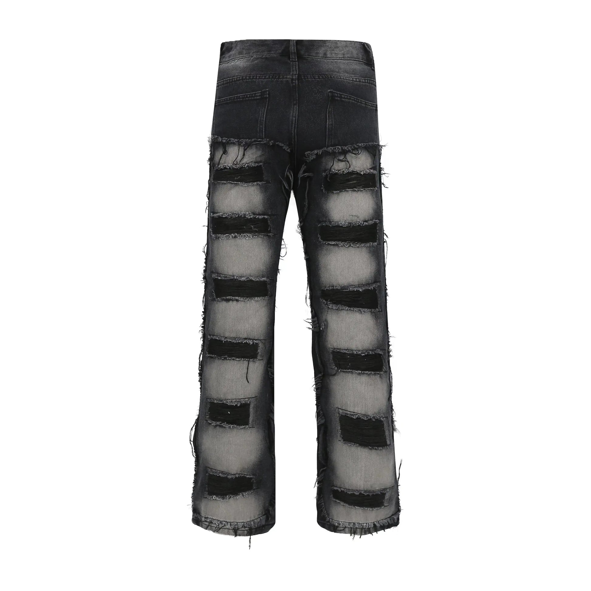 fashion distressed washed wtih moustache effect denim jean pants mens casual straight trousers streetwear hip hop joggers pants unique joggers style 2344