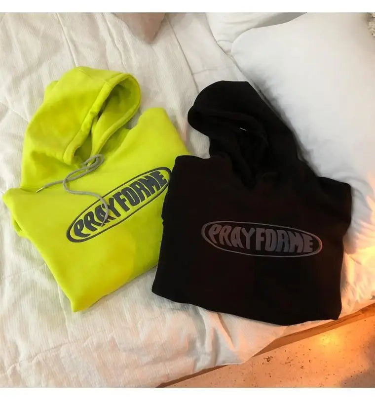 Trendy American Ins Green Hooded Sweatshirt for Men in Autumn 2024 New Trendy Brand Loose Y2K