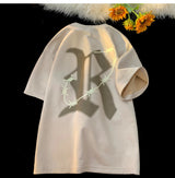 Y2k Vintage print – Trendy Street T Shirt Summer Suede T Shirt Men Fashion Lette