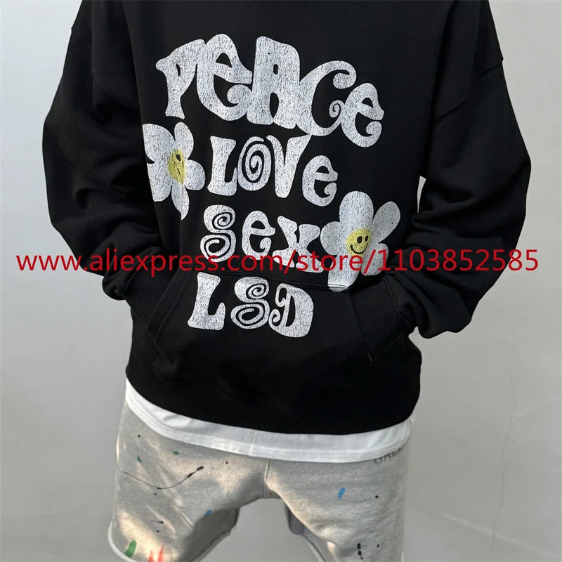 2024 New Autumn Winter Vintage Long Sleeved Hoodie American Heavyweigh