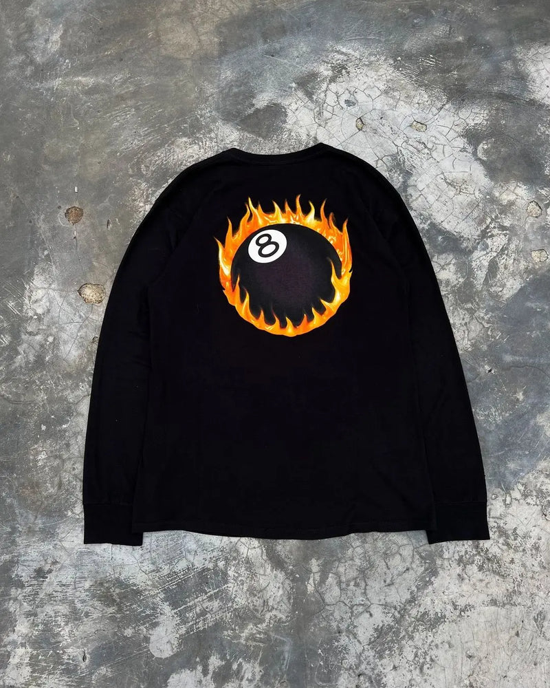 Glitchcore Chrome logo – Harajuku Fashion Extra Large Warm Black 8 Fireball Gothic Pu