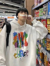 Autumn Graffiti Letter Hooded Sweatshirts Men's Design Graphic Printed Hoodies New Hip Hop Fashion Hoody Y2K