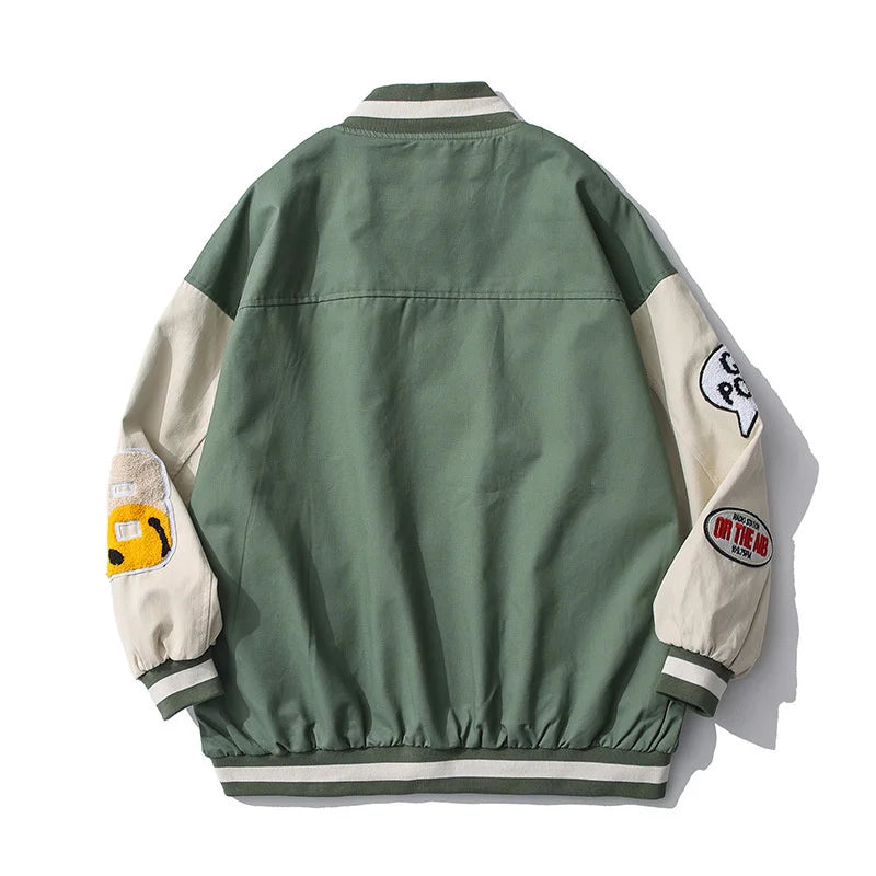Retro Baseball Jacket for Men Cold Weather Jacket