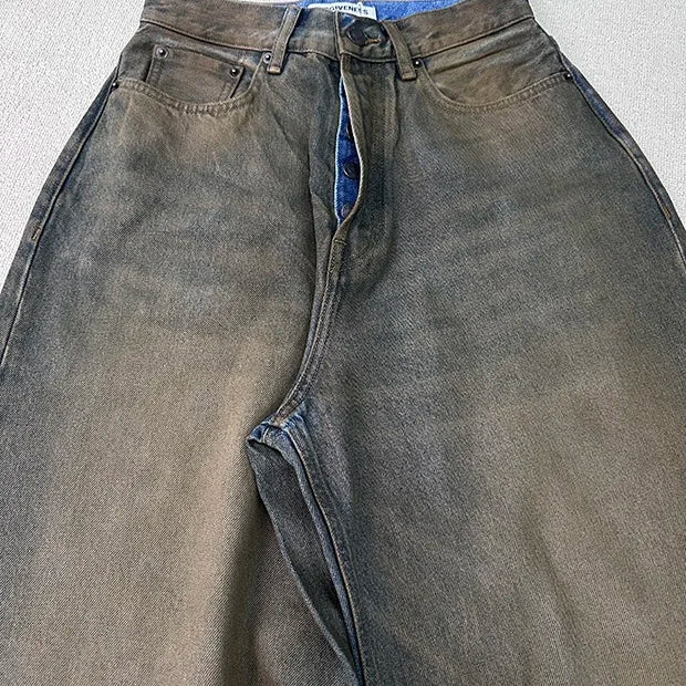 Yellow clay batik coated jeans