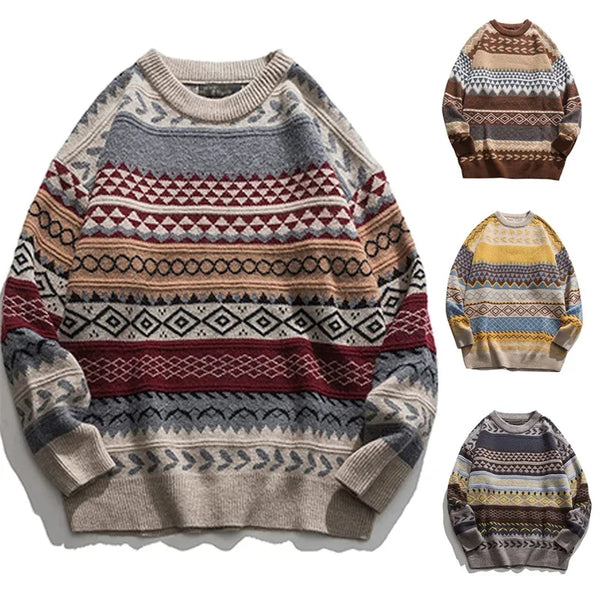 varsity knit sweater with retro streetwear styling for fall and winter outfits, ideal for men’s fashion and seasonal streetwe