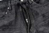high street hand brushed glue sparkling baggy flare jeans for men y2k pantalones hombre leather pants oversized denim trousers 3 unique jeans style 1336