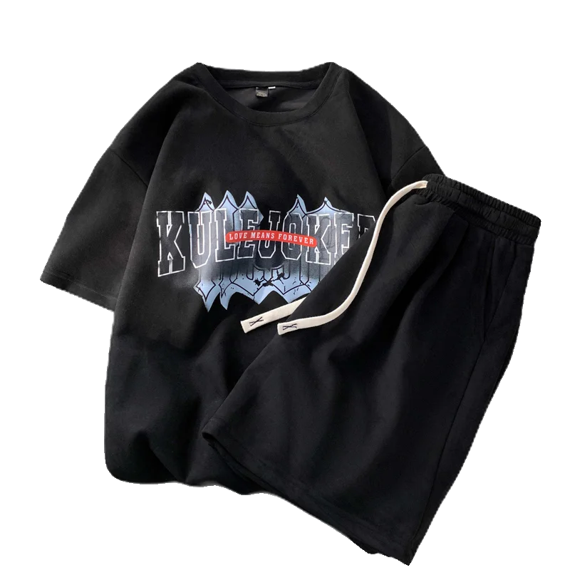 Sadcore Chrome logo – Stylish New Suede Short Sets Hip Hop Street Letter Printing