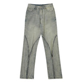 streetwear mens zipper jeans solid color patchwork straight jeans summer casual hip hop denim pants high street loose trousers unique jeans style 3492