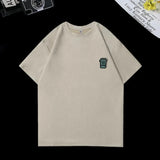 Glitchcore Oversized shirt – I Need Coffee Graphic Print Short Sleeve T Shirts Hombre Y2K