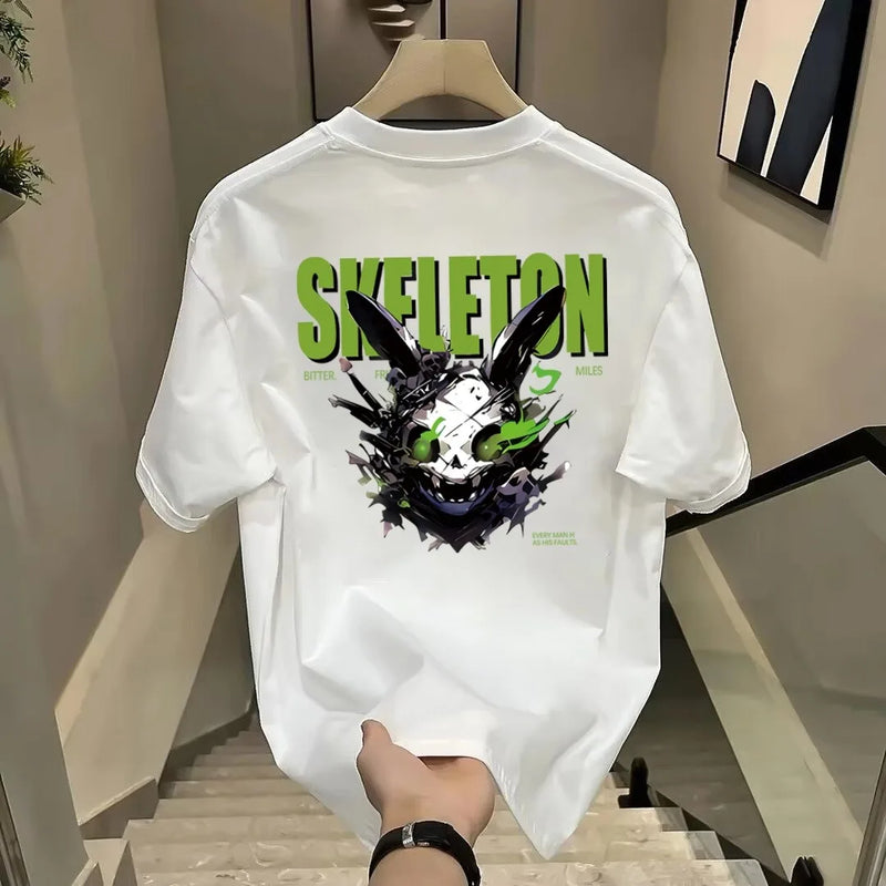 Skatercore Crying angel – Summer Mens Cotton T Shirts Cartoon Oversized Trendy Printed