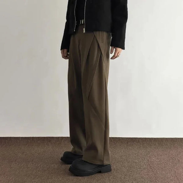 mens trousers pleated business casual pants autumn solid color all match simple commuting straight pants mens clothing 2024 relaxed fit trousers