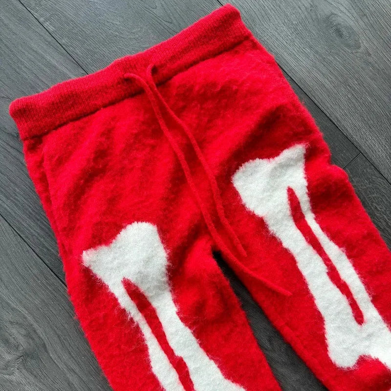 sweaters oversized zip sweater coat pants hip hop knitted punk hairy skeleton jumper fashion streetwear cardigan skull hooded urban fashion pants