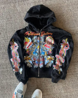 European And American High Street Fashion Brand Anime Printed Zipper H
