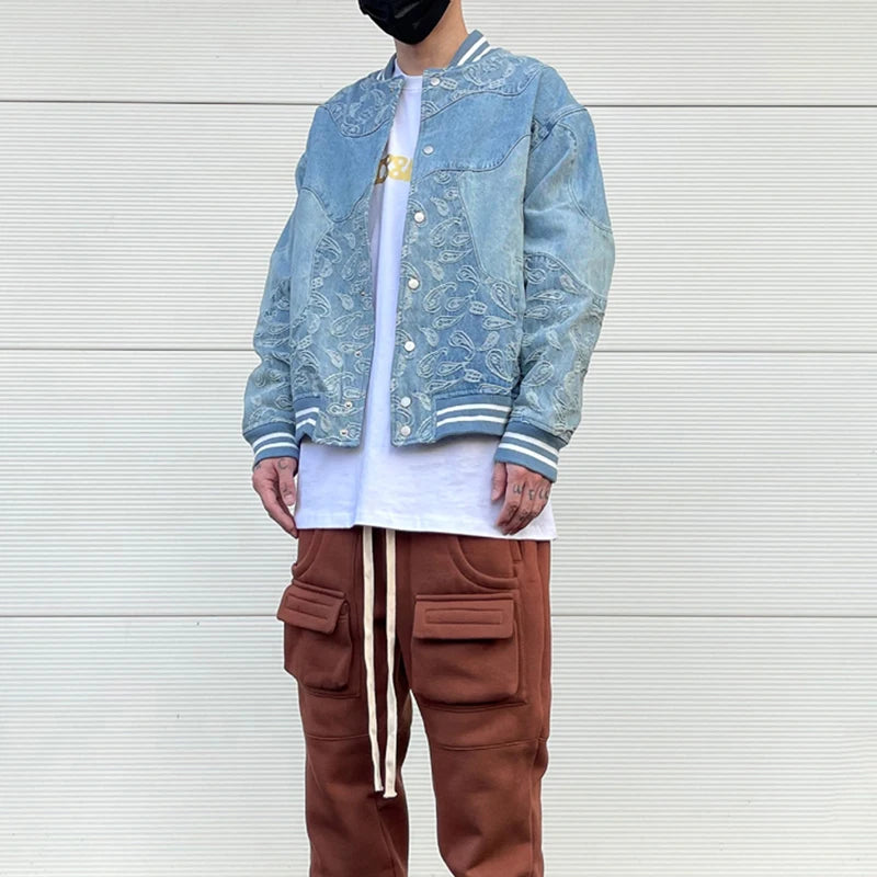 Quilted streetwear zip-up urban windbreaker hooded