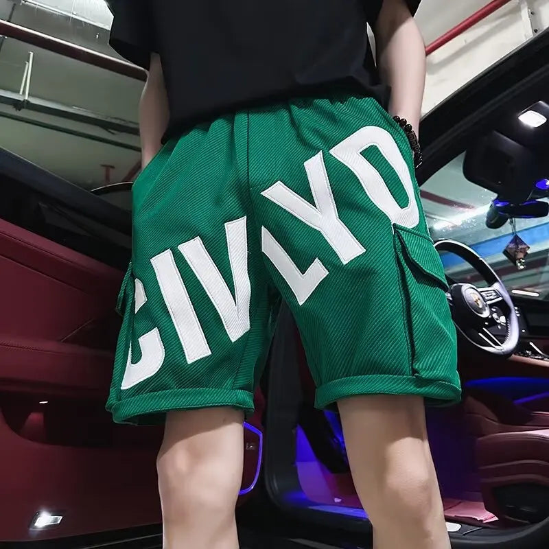 mens letter print shorts y2k casual loose sweatpants gym basketball short pants streetwear korean fashion summer bermuda shorts urban active pants