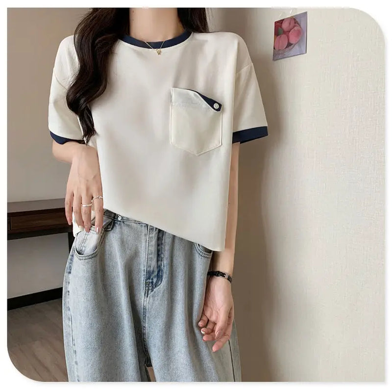 Harajuku Melting smiley – Summer New Fashion Versatile Niche Design Contrasting Color