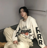 2024 Summer And Spring 123 Letter Print GYMGNO Graffiti Slogan Worn Retro Long Sleeve T Shirt Pullover Sweatshirt