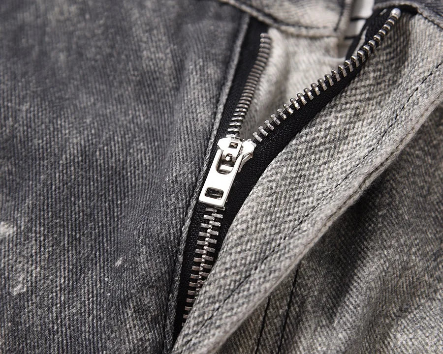 2023 european and american vintage digital printing jeans washed distressed straight denim pants mens streetwear y2k jean pants unique jeans style 5800