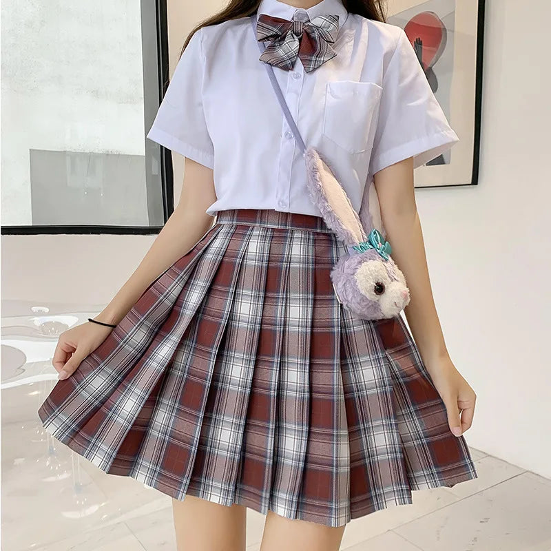 Jk Uniforms Gyaru School Uniform for Girl Student Pleated Skirt Uniform Set Women Short Sleeve Bow Tie Seifuku Japanese Style