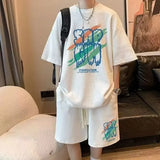 Harajuku Broken heart – 2024 Summer Man Tracksuit Cartoon Streetwear Hip Hop Rock Ca
