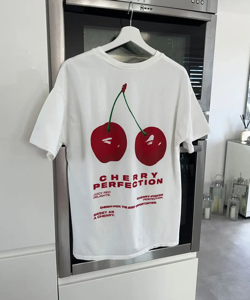Trapwear T-Shirt – Harajuku Cherry Graphic T Shirts Oversized Summer Casual Y2K – Edgy Streetwear for All Genders