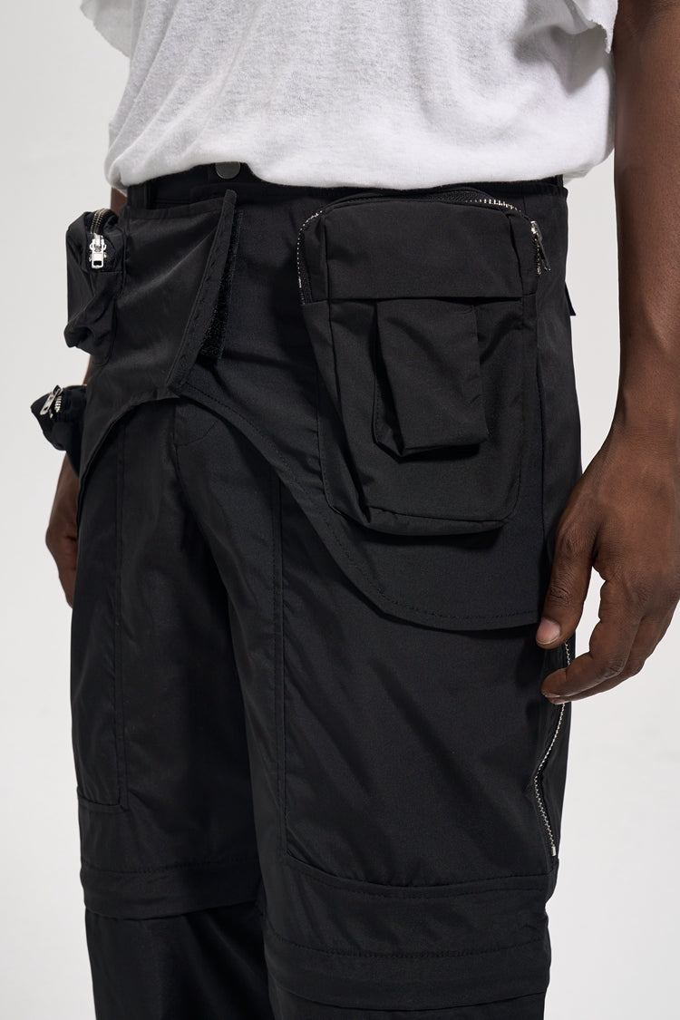 fashion detachable pants streetwear mens new casual hip hop streetwear cargo pocket tactical trousers straight joggers men pants unique joggers style 1641