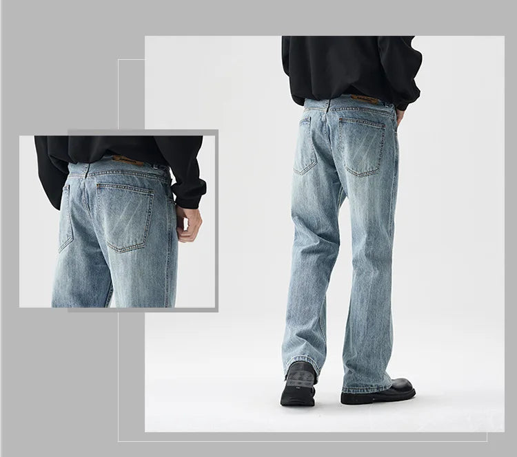 mens retro fashion high street loose casual denim micro flared pants jeans men streetwear plus size jeans trousers 28 40 unique jeans style 2694