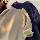 Gothic Oversized shirt – Korean Style Solid Color Short Sleeved Men Summer Japanese S