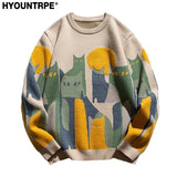 fashion knitted sweater mens autumn winter o neck cats pattern pullover streetwear unisex casual loose sweaters jumper knitwear - urban fashion pullover, anime inspired graphic hoodie, bold artwork streetwear hoodie