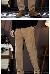 men american retro casual pure cotton corduroy pants japanese streetwear amikaji fashion straight cargo pant trouser unique cargo style 1997