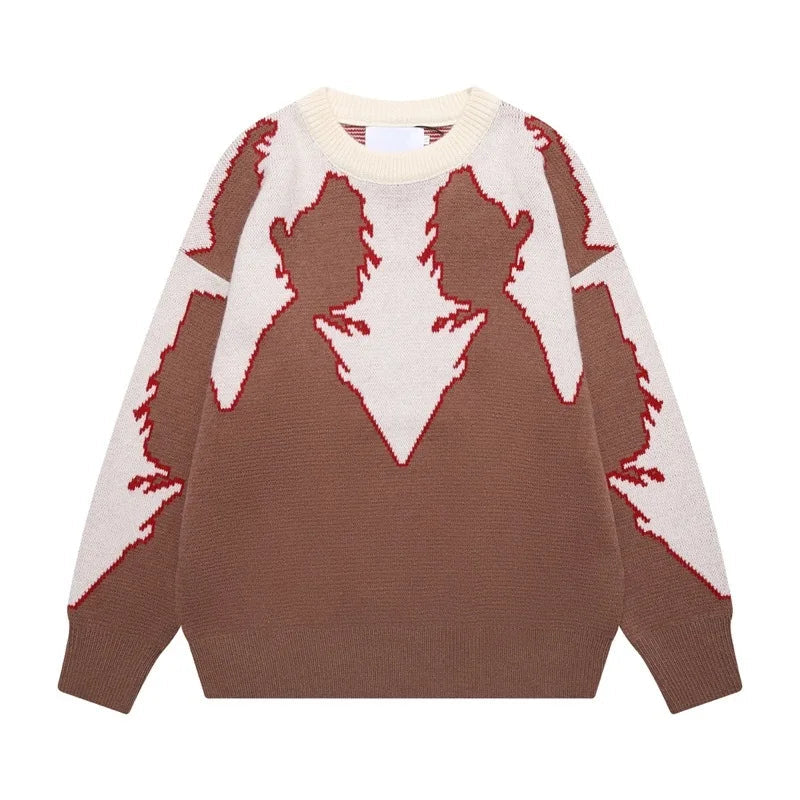 hip hop knitted sweater men autumn winter o neck anime pattern pullover streetwear casual loose sweaters unisex jumpers knitwear high quality cotton pullover, unique limited edition hoodie, streetwear fashion hoodie