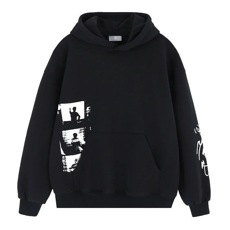 Alternative street goth hoodie with angel vs demon artwork