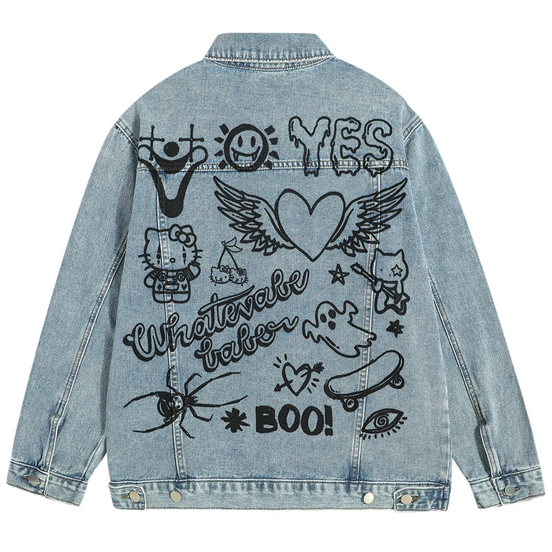hop unisex design oversized premium streetwear graphic-printed-blue-denim-jacket-men-harajuku-hip-hop-streetwear-oversized-jeans-jacket-coat-man-fashion-loose-casual-jacket fashion fit hip - graphic essential everyday print style material wear casual fdc166 quality image high style urban streetwear design ID 08b9b